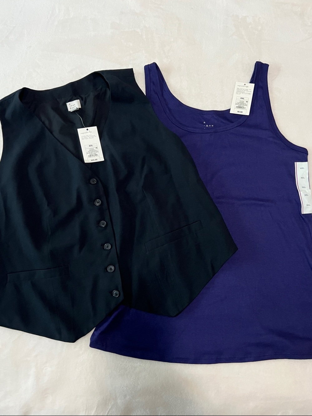 a new day Black Vest with Purple Tank Top - Women Tops